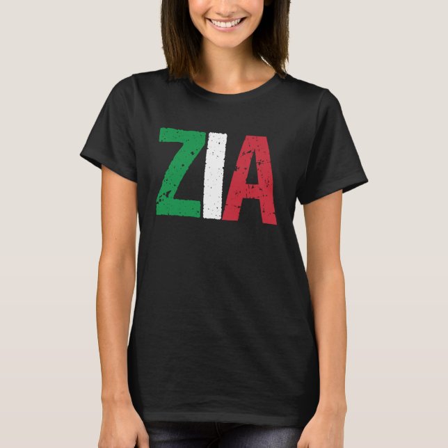 New Aunt  Italian Zia Proud Italian American Aunti T-Shirt (Front)
