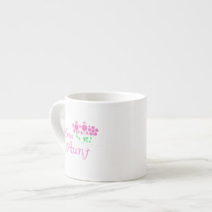 New Aunt Pink Flowers T-shirts and Gifts Espresso Cup