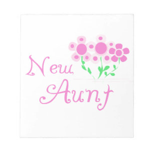 New Aunt Pink Flowers T-shirts and Gifts Notepad