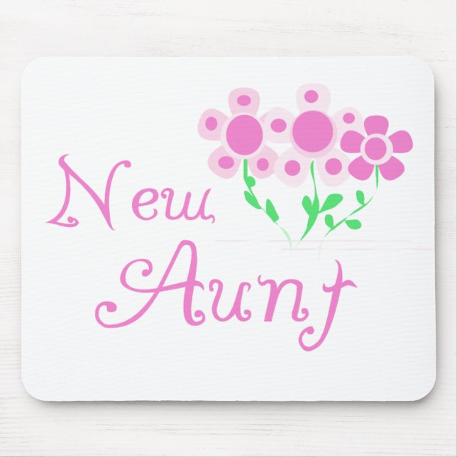 New Aunt Pink Flowers Tshirts and Gifts Mouse Pad (Front)