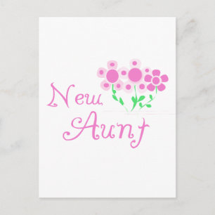 New Aunt Pink Flowers Tshirts and Gifts Postcard