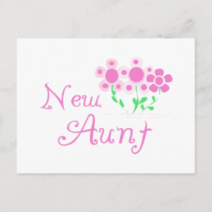 New Aunt Pink Flowers Tshirts and Gifts Postcard