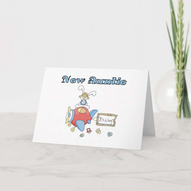 New Auntie - Aeroplane Tshirts and Gifts Card (Front)