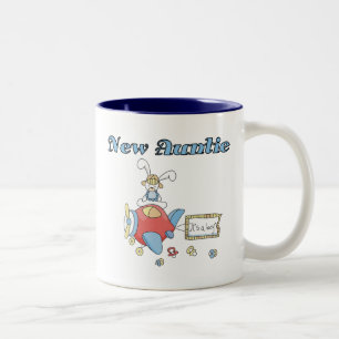 New Auntie - Aeroplane Tshirts and Gifts Two-Tone Coffee Mug
