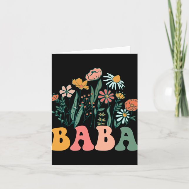 New Baba Wildflower First Birthday &amp; Baby Show Card (Front)