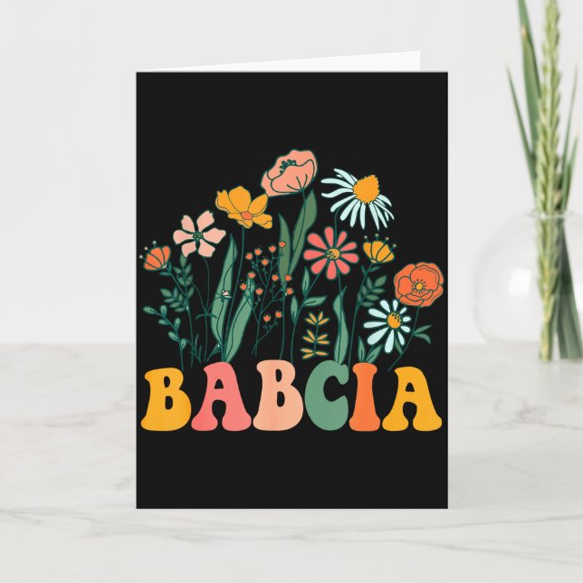 New Babcia Wildflower First Birthday &amp; Baby Sh Card (Front)