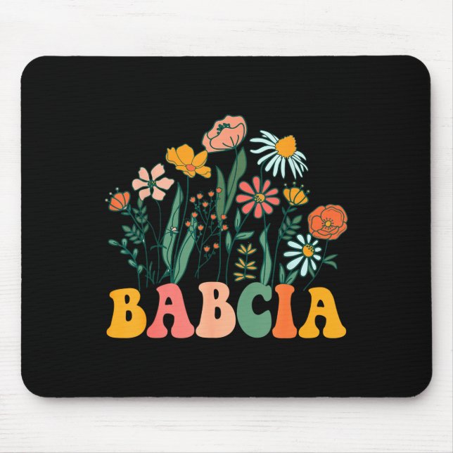 New Babcia Wildflower First Birthday &amp; Baby Sh Mouse Pad (Front)