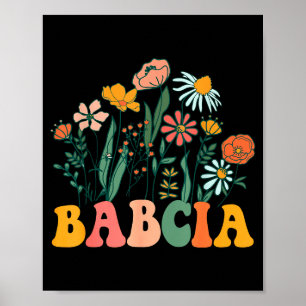 New Babcia Wildflower First Birthday & Baby Sh Poster
