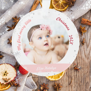 New Baby 2 Photos My First Merry Little Christmas Ornament