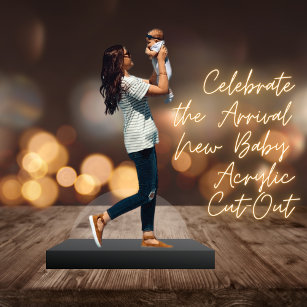 New Baby Acrylic Photo Statuettes Cutout Standing Photo Sculpture