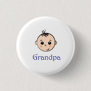 New Baby and Grandpa 3 Cm Round Badge