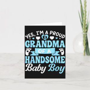 New Baby Announcement Boy 1st Time Grandma