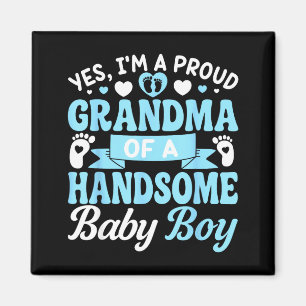 New Baby Announcement Boy 1st Time Grandma Magnet