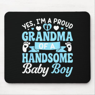 New Baby Announcement Boy 1st Time Grandma Mouse Pad