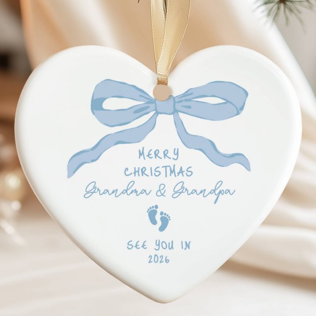 New Baby Announcement Christmas  Ceramic Ornament (Creator Uploaded)