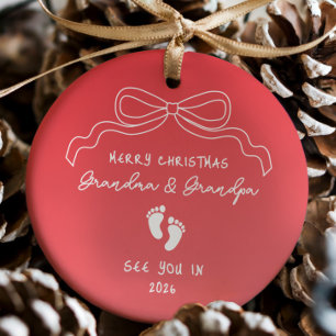 New Baby Announcement Christmas  Ceramic Ornament