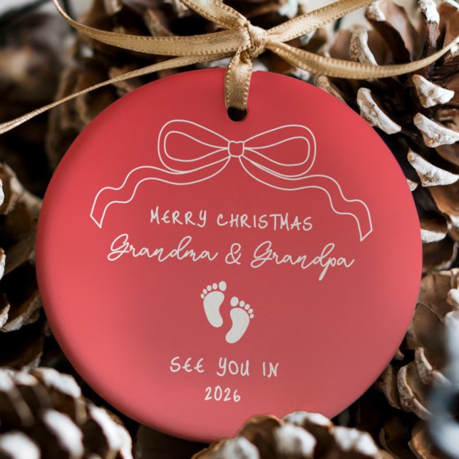 New Baby Announcement Christmas  Ceramic Ornament (Creator Uploaded)