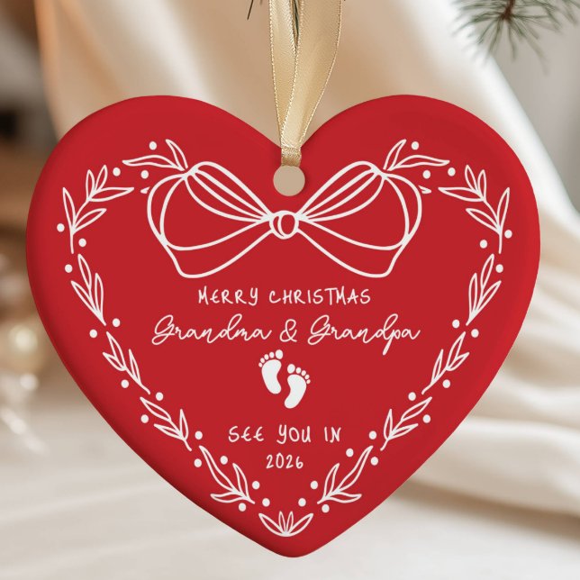 New Baby Announcement Christmas  Ceramic Ornament (Creator Uploaded)