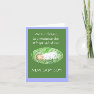 New Baby Announcement Notecard