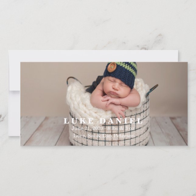 New Baby Announcement Photo Cards (Front)