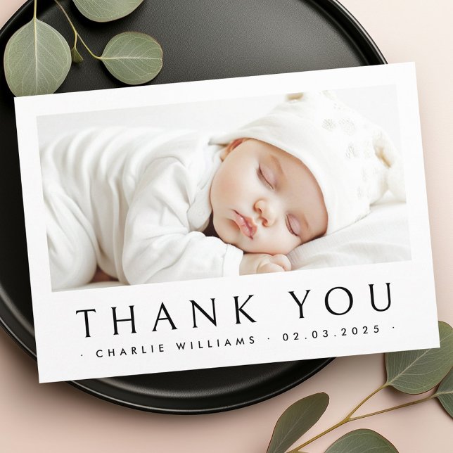 New baby announcement photo thank you card (New baby announcement photo thank you card)