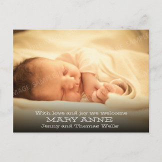 New Baby Announcement (white text, horizontal)