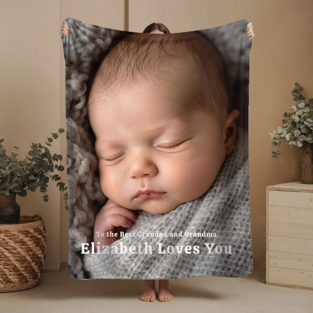 New Baby Arrival Sherpa Blanket Grandparents Gift (Creator Uploaded)