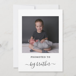 New Baby Big Brother Announcement Card with Photo