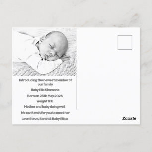 new baby birth announcement green purple modern postcard