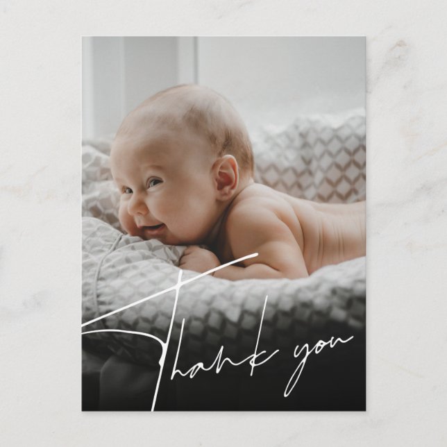 New Baby Birth Announcement Thank You Postcard (Front)
