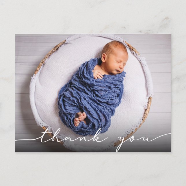 New Baby Birth Announcement Thank You Postcard (Front)