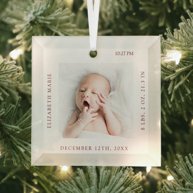 NEW BABY | Birth Details Glass Tree Decoration (Insitu)