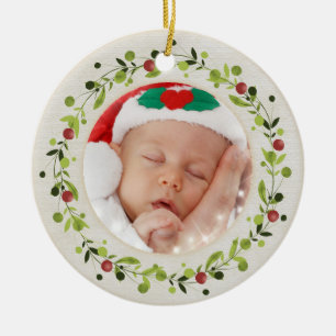 New baby birth stats Christmas, Birth Announcement Ceramic Ornament
