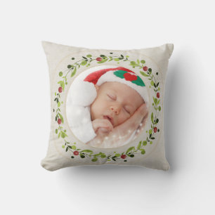 New baby birth stats Christmas, Birth Announcement Cushion