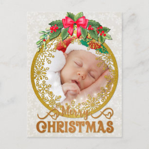 New baby birth stats Christmas Postcard