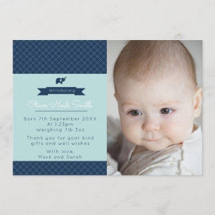 New baby boy announcement/thank you card