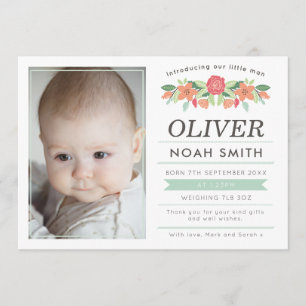 New baby boy announcement/thank you card