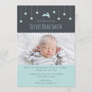 New baby boy announcement/thank you card A5