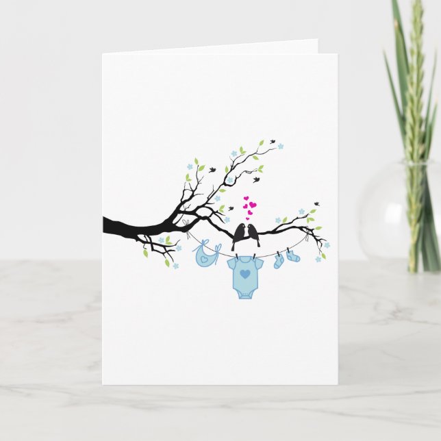 new baby boy, baby shower design card (Front)