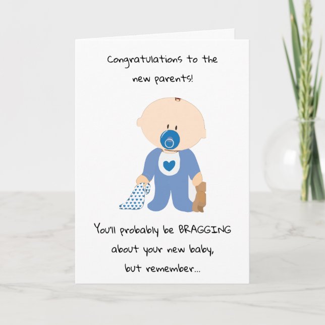 New Baby Boy Change the Subject Congratulations Card (Front)