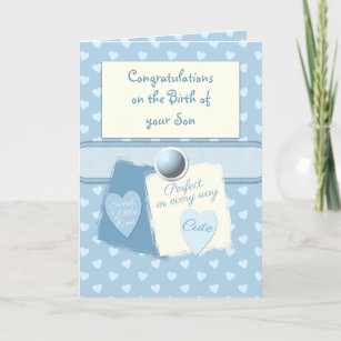 New baby boy congratulations blue card