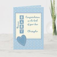 New Baby Boy congratulations blue