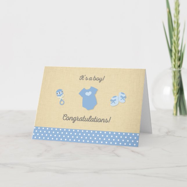 New Baby Boy Congratulations Card (Front)