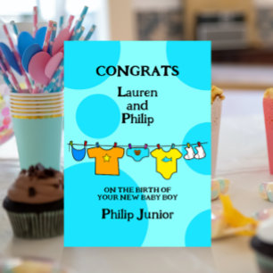 New Baby Boy Congratulations Customisable Card