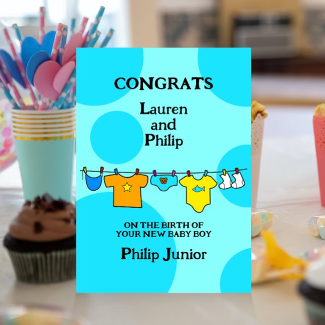 New Baby Boy Congratulations Customisable Card (Creator Uploaded)