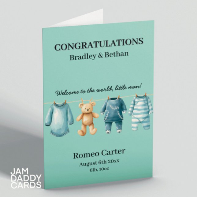 New Baby Boy Customisable   Card (Creator Uploaded)