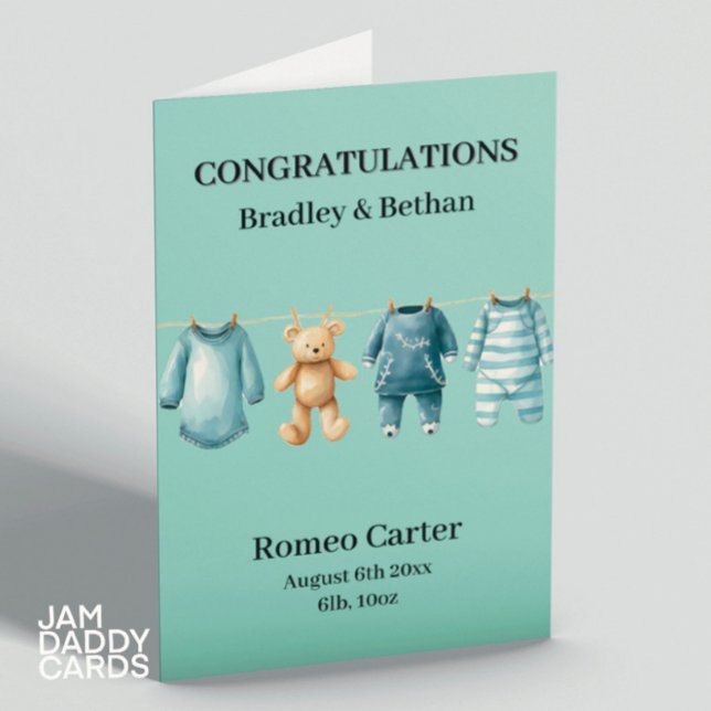 New Baby Boy Customisable   Card (Creator Uploaded)
