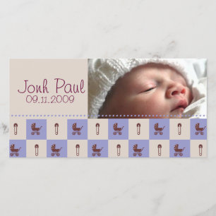 New Baby Boy - Customised Photo Card