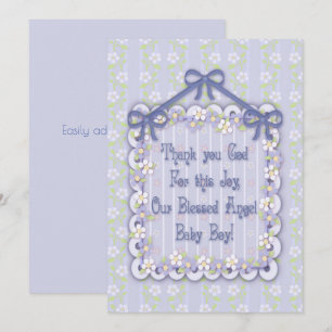 New Baby Boy Frilly Announcement Card