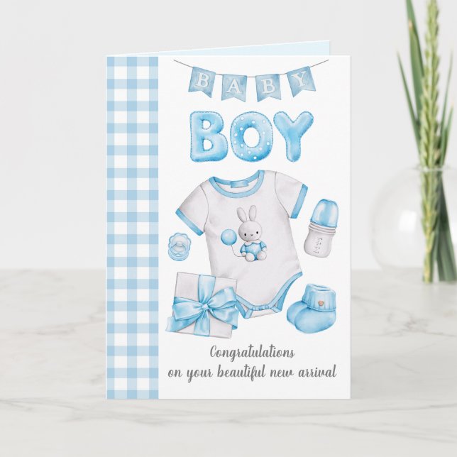 New baby boy greeting card (Front)
